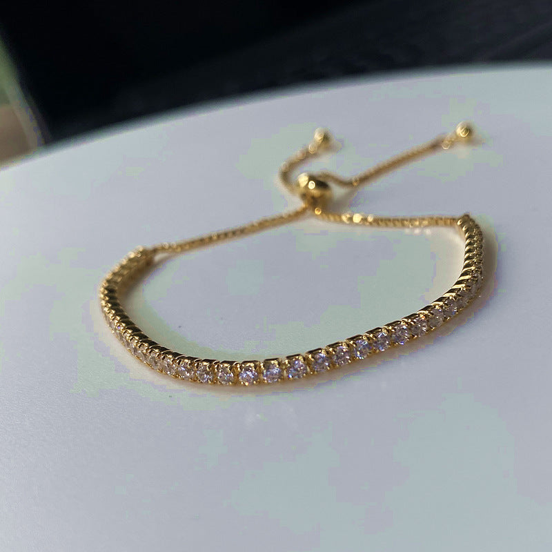 Sterling silver zircon tennis bracelet with continuous stones